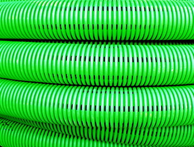 ДКС Двустенная труба ПНД гибкая дренажная д.160мм, SN8, перфорация 360 град., в бухте 50м, цвет зеленый